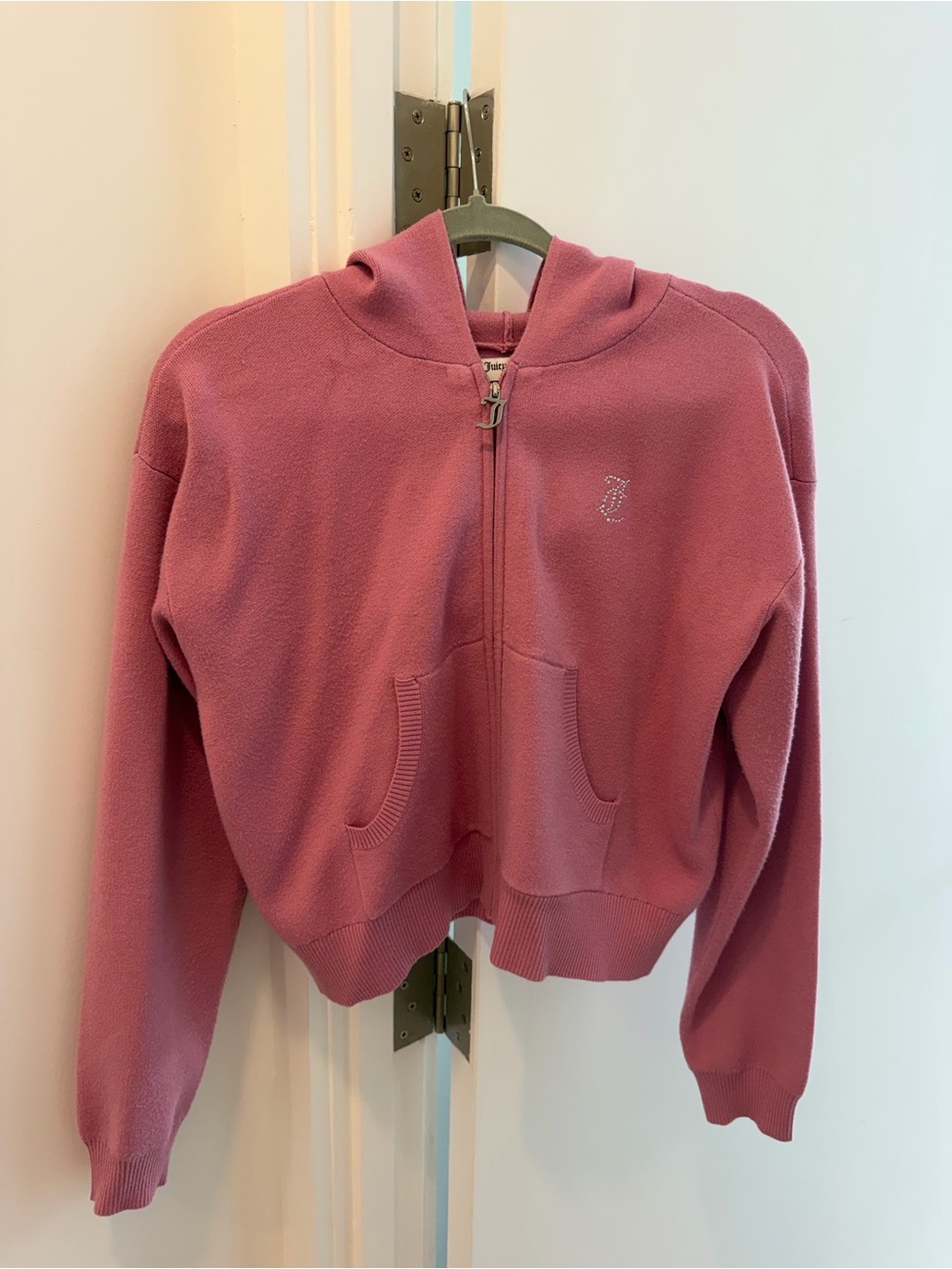 Juicy Couture Pink Crystal Logo Knit track suit Lounge Set